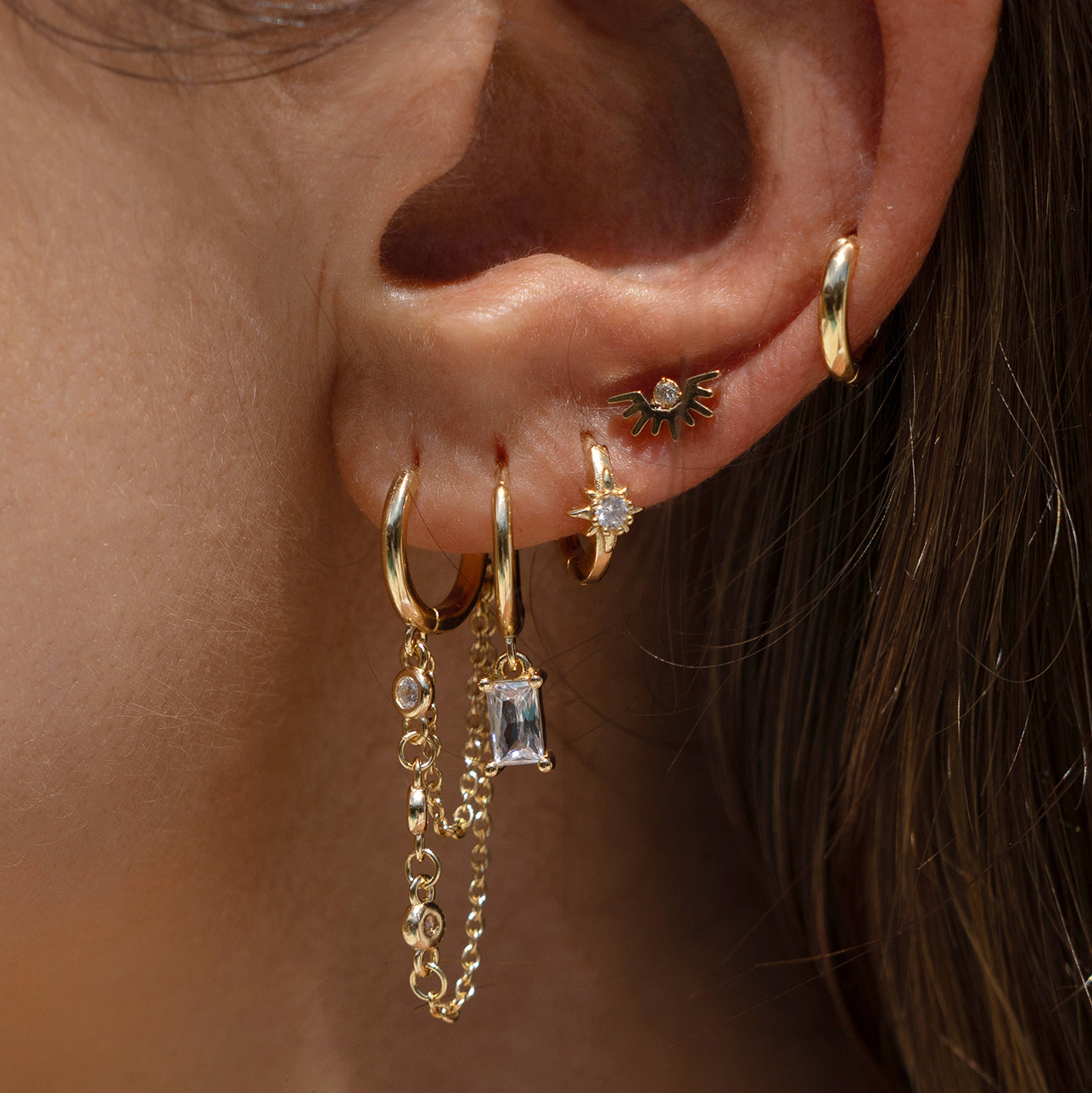 Nova Gold Huggie Earrings